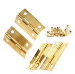 Set van 16 scharniertjes, goudkleurig, 34x22 mm, Ophalen of Verzenden, Nieuw