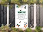 NR 1236: Tuinposter fluiten we een deuntje wit 180x90cm, Tuin en Terras, Tuinwanddecoratie, Nieuw