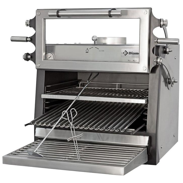 Houtskooloven-bbq, GN 1/1 (60 Kg/h)/ - Hefbare Deur/roestvri, Zakelijke goederen, Horeca | Keukenapparatuur, Nieuw in verpakking