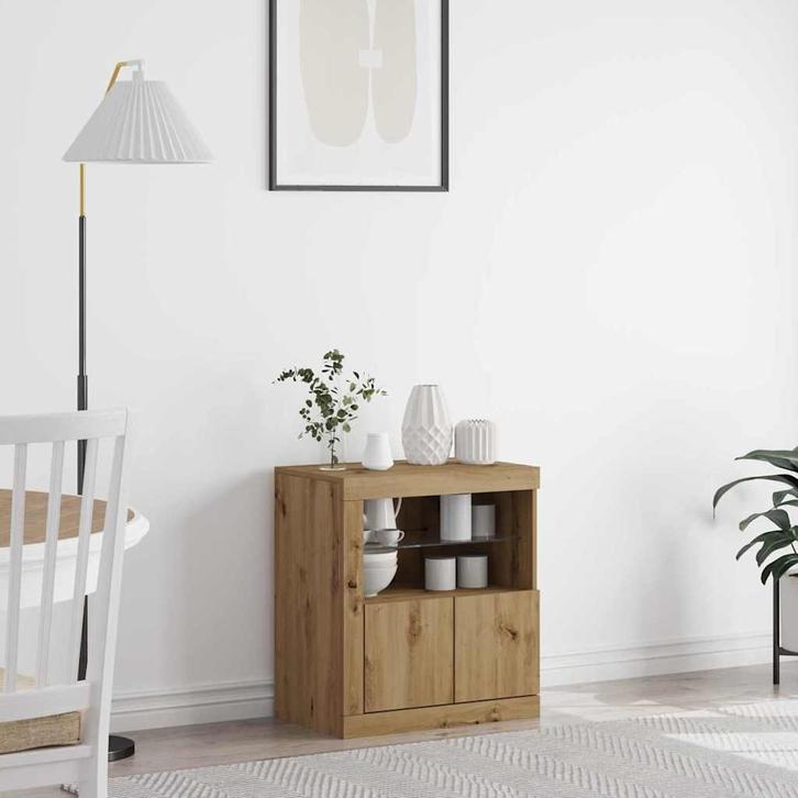 vidaXL Dressoir Bruin 60.5 x 37 x 67 cm Bewerkt hout, Huis en Inrichting, Kasten | Dressoirs, Nieuw, Minder dan 50 cm, Overige houtsoorten