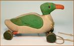 Steiff - Pluche speelgoed Ente auf Rädern Ziehspielzeug MIT, Antiek en Kunst