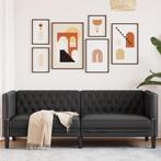 vidaXL Driezitsbank Chesterfield-stijl kunstleer zwart, Huis en Inrichting, Banken | Bankstellen, Verzenden, Nieuw, Driepersoons