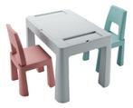 Teggi Grey/Old Rose/Turquoise Multifun 3-in-1 Tafel met Twee, Kinderen en Baby's, Kinderkamer | Tafels en Stoelen, Verzenden, Nieuw