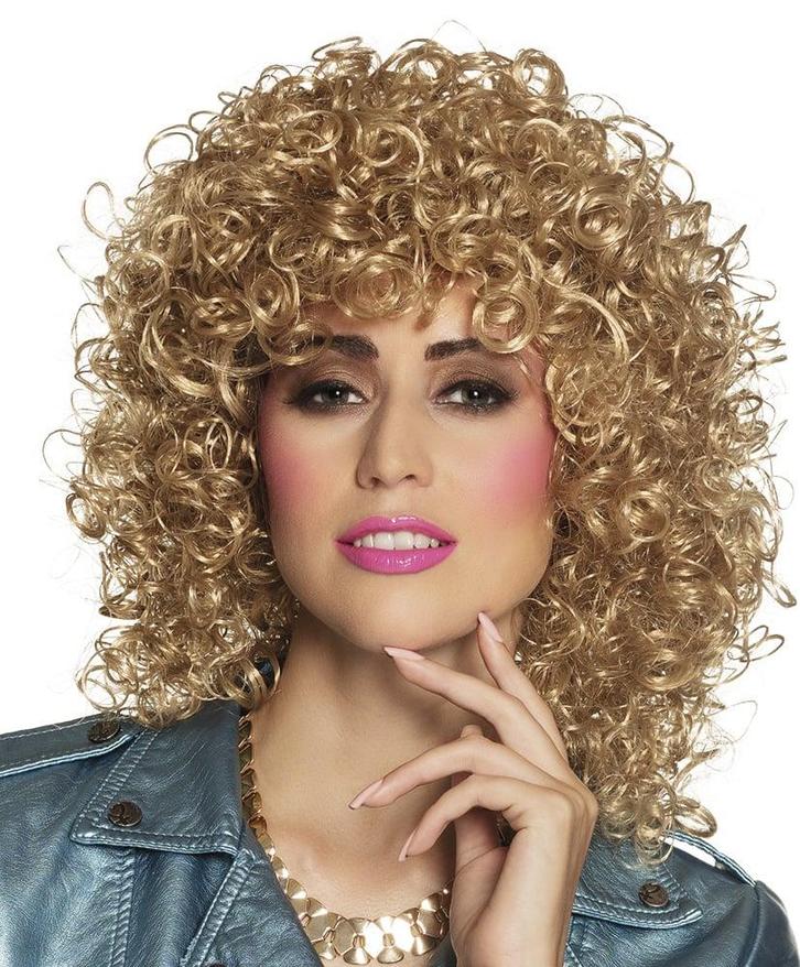 Pruik Kort Haar Krul Blond, Hobby en Vrije tijd, Feestartikelen, Nieuw, Verzenden