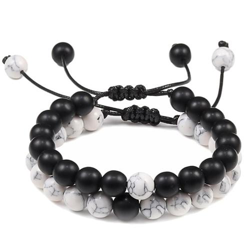 Fako Bijoux® - Dubbele Kralen Armband - 8mm - Natuursteen, Sieraden, Tassen en Uiterlijk, Armbanden, Verzenden