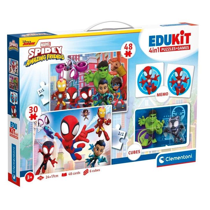 Clementoni Edukit 4-In-1 Spidey Puzzel, Hobby en Vrije tijd, Denksport en Puzzels, Nieuw, Verzenden