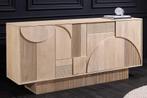 Design dressoir ART DECO 170cm wit gekalkt massief mangohout, Huis en Inrichting, Kasten | Dressoirs, Ophalen of Verzenden, Nieuw