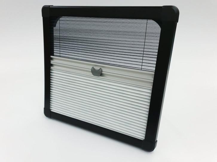 Horrex Rechte Duo Plissé R5000 Zwart 994x484, Caravans en Kamperen, Camper-accessoires, Nieuw, Ophalen of Verzenden