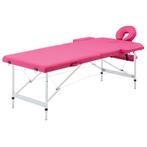 vidaXL Massagetafel inklapbaar 2 zones aluminum roze, Verzenden, Nieuw