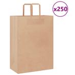 vidaXL Papieren zakken 250 st met hengsels 32x17x44 cm bruin, Diversen, Verzenden, Nieuw
