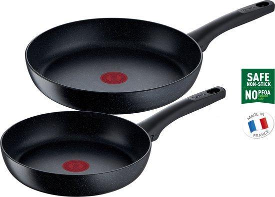 Tefal Black Stone koekenpannenset - Ø 24/28 cm, Huis en Inrichting, Keuken | Keukenbenodigdheden, Zo goed als nieuw, Ophalen of Verzenden