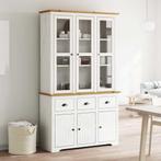 vidaXL buffetkast BODO 115,5x43x200,5 cm grenenhout wit en, Huis en Inrichting, Kasten | Buffetkasten, Minder dan 50 cm, Nieuw