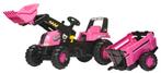 Rolly Toys Kid Junior Roze - Met Lader en Aanhanger - 3+..., Ophalen of Verzenden, Nieuw, Trapvoertuig