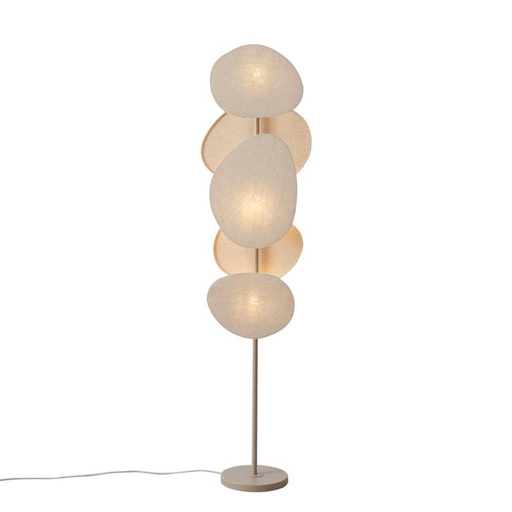 Japandi vloerlamp beige 3-lichts - Organica, Huis en Inrichting, Lampen | Vloerlampen, Nieuw, Overige materialen, 150 tot 200 cm