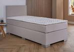 ACTIE! 1-Persoons boxspring Cannes 90 200 Beige, 90 cm, Eenpersoons, Verzenden, Beige
