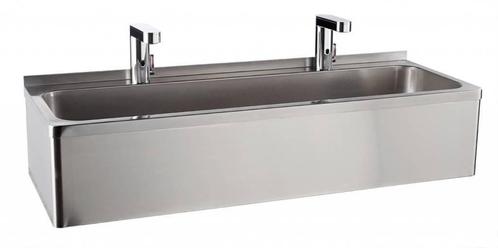 RVS Wasbak Dubbel | 2 Elektronische Kranen HorecaTraders, Zakelijke goederen, Horeca | Meubilair en Inrichting, Verzenden