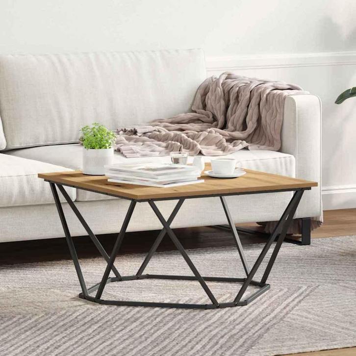 vidaXL Salontafel artisanaal eikenkleurig 80 x 80 x 45 cm, Huis en Inrichting, Tafels | Salontafels, Vierkant, Nieuw, Overige houtsoorten