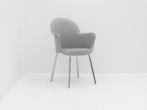 Kantinestoel Gogo Sintesi - kunststof lichtgrijs - 4-poot, Huis en Inrichting, Stoelen, Gebruikt, Ophalen of Verzenden