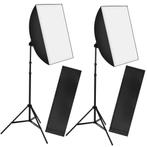 Set van 2 studiolampen met softbox, statief en tas - zwart, Nieuw, Verzenden