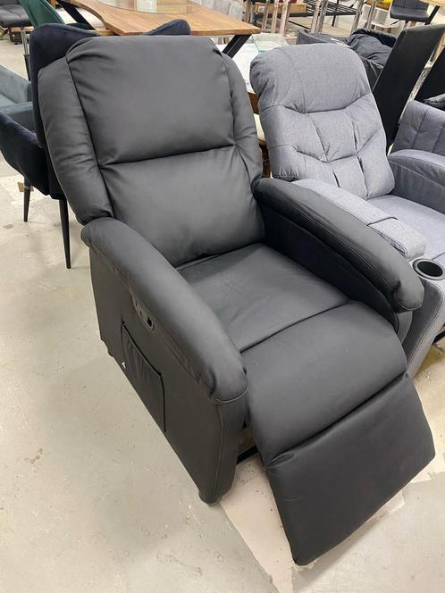 Fauteuil echt leer zwart, Huis en Inrichting, Fauteuils, 50 tot 75 cm, 75 tot 100 cm, Nieuw, Leer, Ophalen