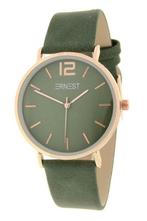 Horloge - Ernest - Stonewash Groen, Sieraden, Tassen en Uiterlijk, Horloges | Dames, Nieuw, Verzenden