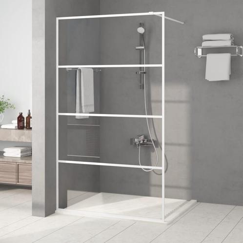 vidaXL Inloopdouchewand 115x195 cm transparant ESG-glas wit, Doe-het-zelf en Verbouw, Sanitair, Nieuw, Verzenden