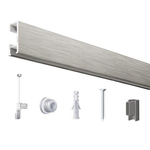 Click Rail / Ophangrail - Geborsteld Zilver - Complete S..., Zakelijke goederen, Kantoor en Winkelinrichting | Kantoorartikelen