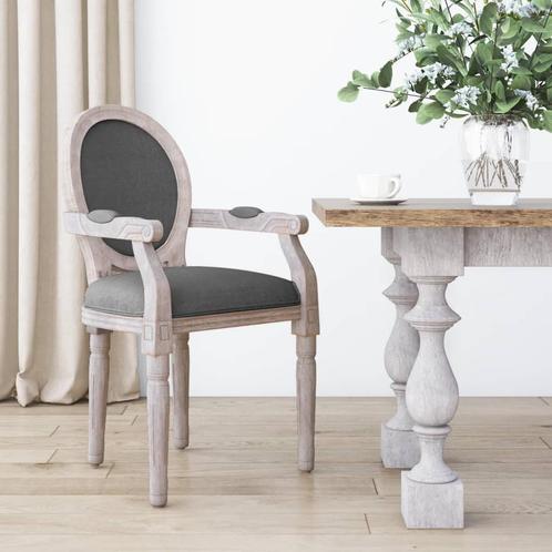 vidaXL Eetkamerstoel 54x56x96,5 cm stof donkergrijs, Huis en Inrichting, Stoelen, Grijs, Nieuw, Verzenden