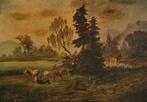 Constant Troyon (1810-1865), Seguace di - Pastoral landscape, Antiek en Kunst, Kunst | Schilderijen | Klassiek