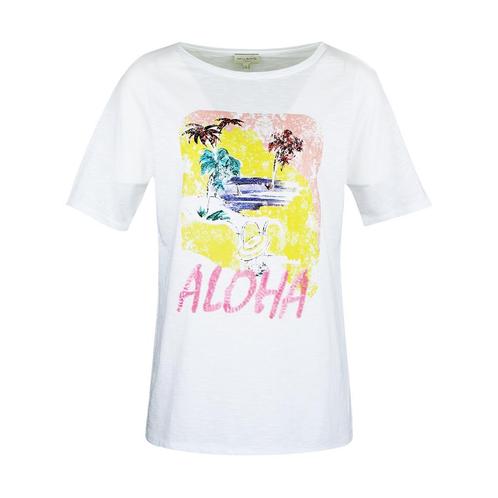 Milano Italy • wit t-shirt Aloha • 36, Kleding | Dames, Tops, Wit, Nieuw, Maat 36 (S), Verzenden
