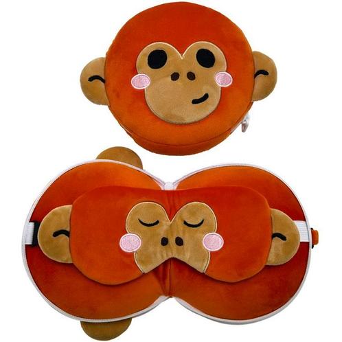 Reiskussen & Slaapmasker - Orang-Oetan - Relaxeazzz Adoramal, Huis en Inrichting, Woonaccessoires | Kussens, Nieuw, Ophalen of Verzenden