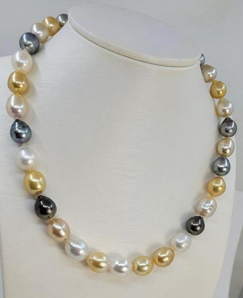 Halsketting 10x12,3 mm Zuidzee- en Tahiti-parels, Sieraden, Tassen en Uiterlijk, Kettingen
