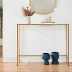 Consoletafel Kronoby 80x100x30 cm goudkleurig en transparant, Verzenden, Nieuw
