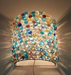 Wandlamp - Glas, Staal - Vintage wandlamp - stalen frame met, Antiek en Kunst