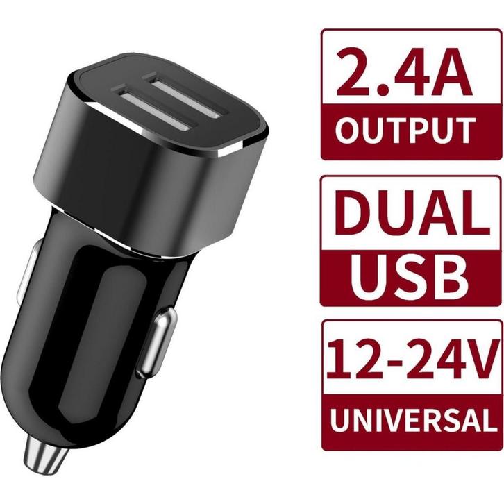 Dubbele USB Auto Oplader 12V / 24V Sigarettenaansteker, Telecommunicatie, Autoladers, Ophalen of Verzenden