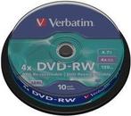Verbatim DVD-RW 4.7 GB Matt Silver 10 stuks, Verzenden, Nieuw
