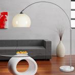 Retro design Booglamp - Staande Vloerlamp - Zilver - Opaa..., Verzenden, Nieuw