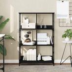 vidaXL Boekenrek 78,5x33x117,5 cm bewerkt hout zwart, Verzenden, 100 tot 150 cm, Nieuw, 50 tot 100 cm