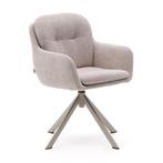 *WOONWINKEL* Kave Home Lexa Draaibare Eetkamerstoel Beige Ch, Verzenden, Nieuw, Stof