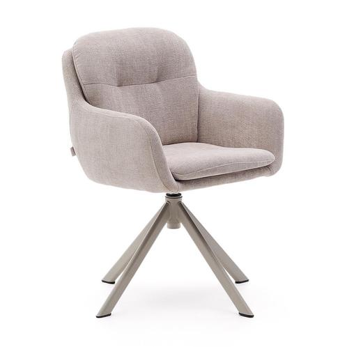*WOONWINKEL* Kave Home Lexa Draaibare Eetkamerstoel Beige Ch, Huis en Inrichting, Stoelen, Nieuw, Stof, Verzenden