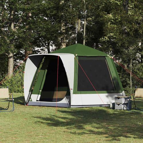 vidaXL Camping Tent Groen 420 x 420 x 227 cm Polyester, Caravans en Kamperen, Tenten, Nieuw, Verzenden