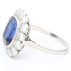 Ring Platina Saffier - Diamant, Sieraden, Tassen en Uiterlijk, Ringen, Nieuw