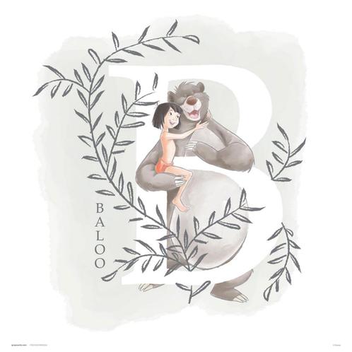 Kunstdruk Disney The Jungle Book 30x30cm, Huis en Inrichting, Woonaccessoires | Schilderijen, Tekeningen en Foto's, Nieuw, Verzenden
