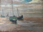 Jules Dubois (1864-1957) - Vissersboten op het strand