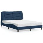 vidaXL Bed met matras stof blauw 140x190 cm, Stof, Verzenden, Blauw, Nieuw