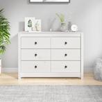 vidaXL Dressoir 100x40x72 cm massief grenenhout wit, Huis en Inrichting, Kasten | Dressoirs, 100 tot 150 cm, Verzenden, Nieuw