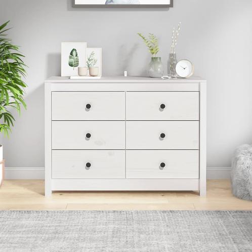vidaXL Dressoir 100x40x72 cm massief grenenhout wit, Huis en Inrichting, Kasten | Dressoirs, 25 tot 50 cm, Nieuw, 100 tot 150 cm