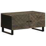 vidaXL Salontafel 80x50x40 cm massief mangohout zwart, Huis en Inrichting, Tafels | Salontafels, Verzenden, Nieuw, Overige houtsoorten