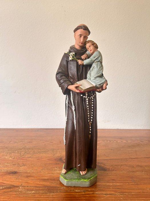 sculptuur, Sint Antonis met Christus kind en boek - 31 cm -, Antiek en Kunst, Antiek | Boeken en Bijbels