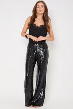 Black Sequin Wide Leg Trousers - S, Kleding | Dames, Verzenden, Nieuw